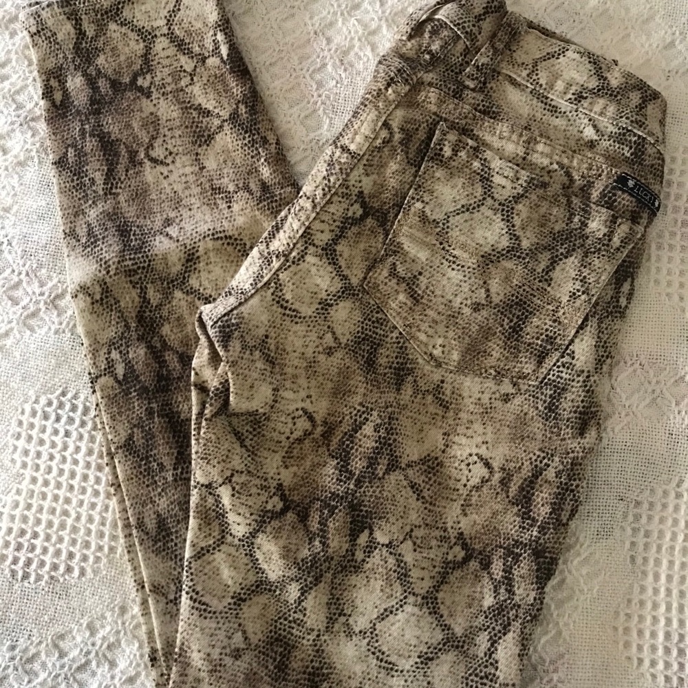 Lucky Brand snake print skinny jeans size 0